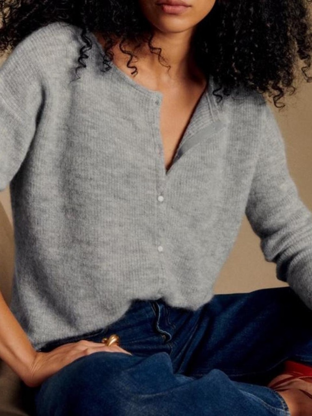 Sézane Women's Grey Cardigan